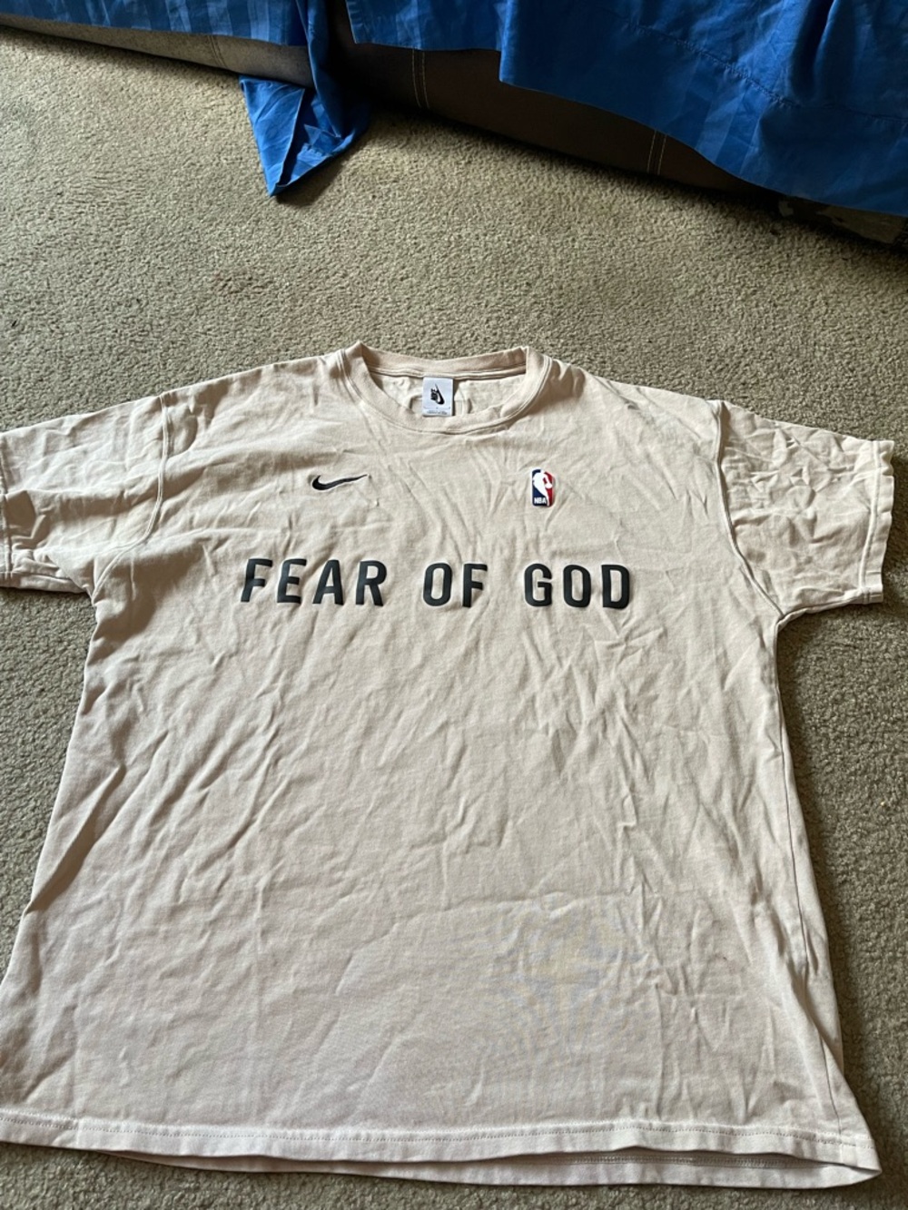 Nike Fear of God NBA Warm Up Tee in Oatmeal